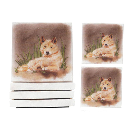 Marble Australian Wild Life Printed Coasters - Set of 4
