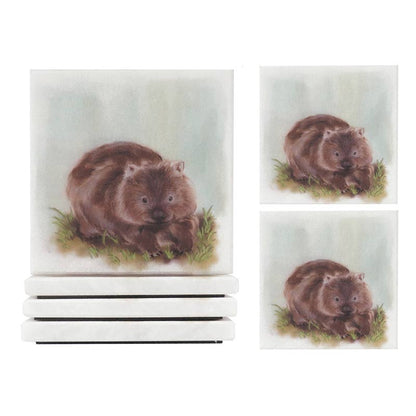 Marble Australian Wild Life Printed Coasters - Set of 4