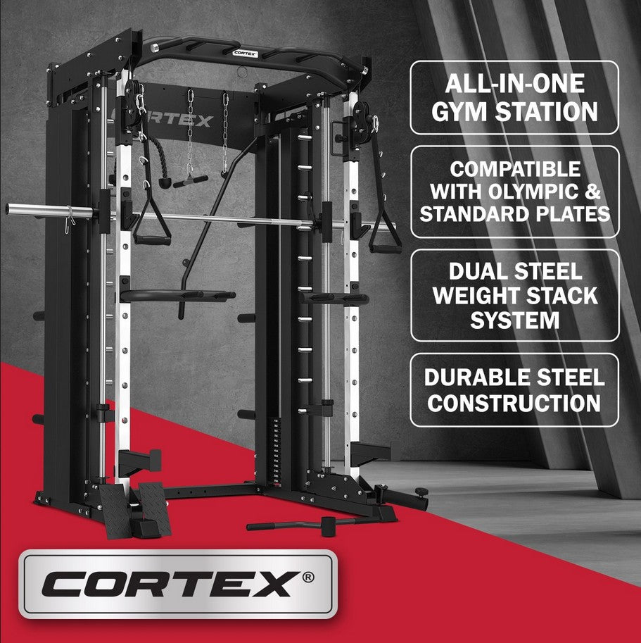 NEW CORTEX SM26 Multi Gym (Dual Stack Functional Trainer, Smith Machine, Half Ra