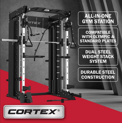 NEW CORTEX SM26 Multi Gym (Dual Stack Functional Trainer, Smith Machine, Half Ra