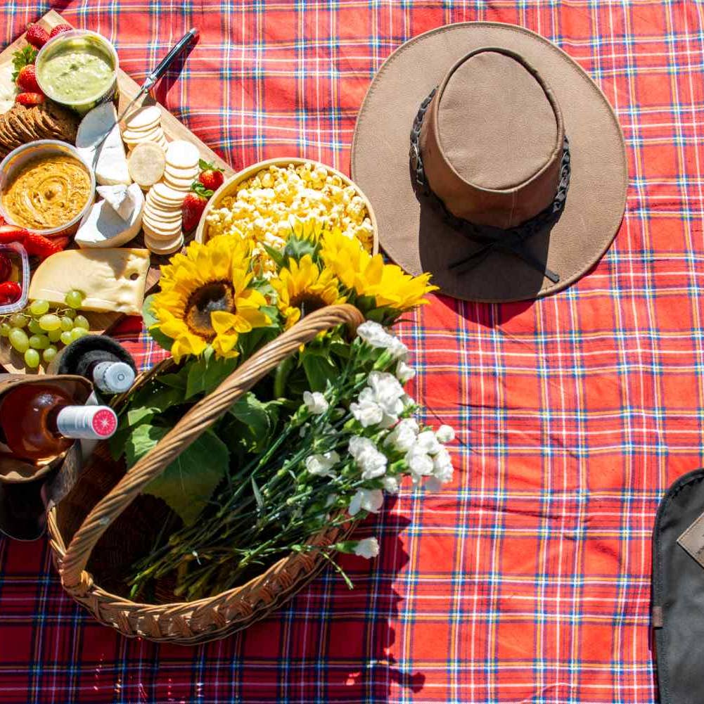Jacaru 8003 Oilskin Picnic Blanket — 125 x 145cm Water-Resistant Rug with Tartan Flannelette Lining — image 6