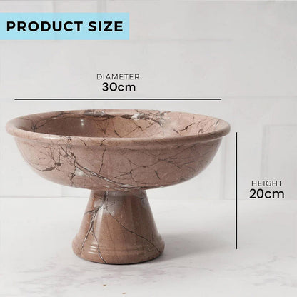 Marble Pedestal Fruit Bowl - 30cm