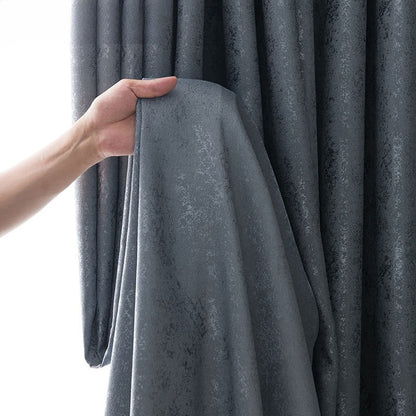 Anyhouz Curtain 250cm Grey Plain Blackout Curtains for Living Room Bedroom Curtains High Shading Window Drapes