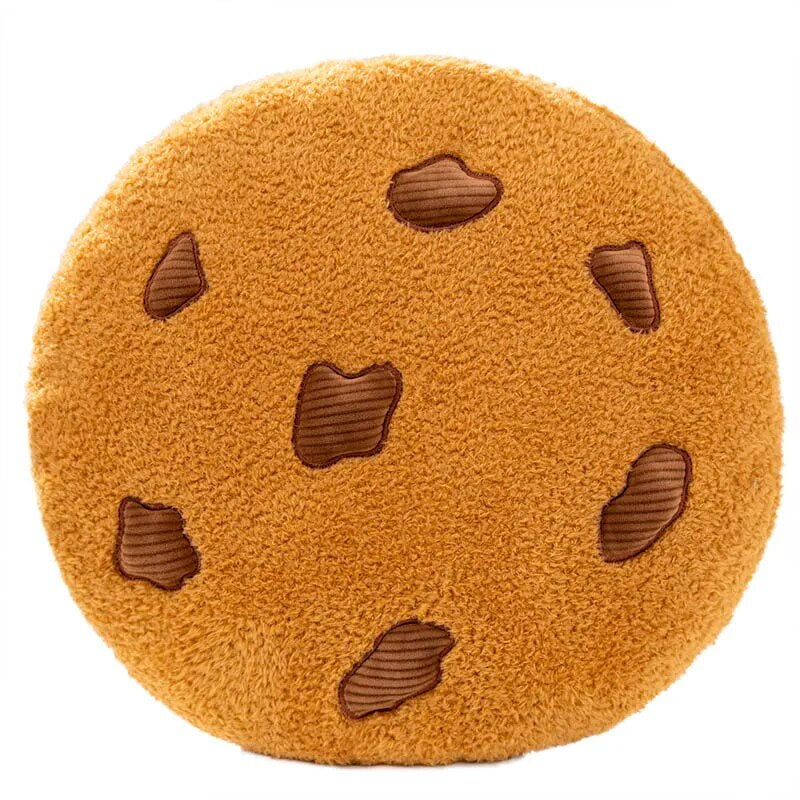 Anyhouz Plush Pillow Light Brown Chocolate Cookies Biscuit Shape Stuffed Soft Pillow Seat Cushion Room Decor 36cm