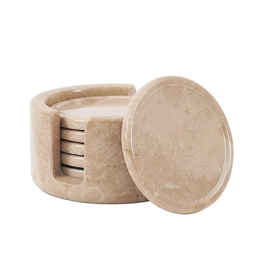 Marble Coaster Set with Holder