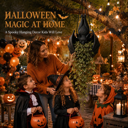 Hanging Bat Plant Pot — Gothic Halloween Planter 12