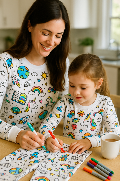 ScribbleDreams™ Sketch Colorful Children's Pajama Set