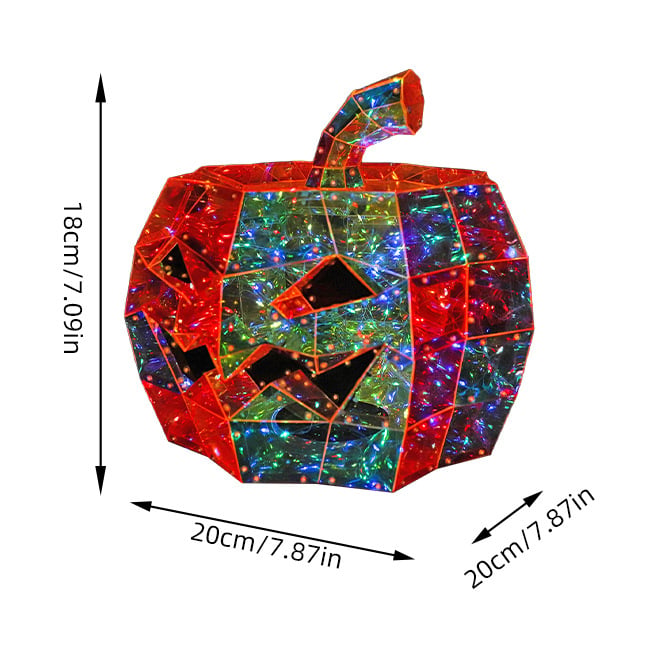 Colorful Pumpkin Prism Lamp — Halloween Art Sculpture Night Light 18
