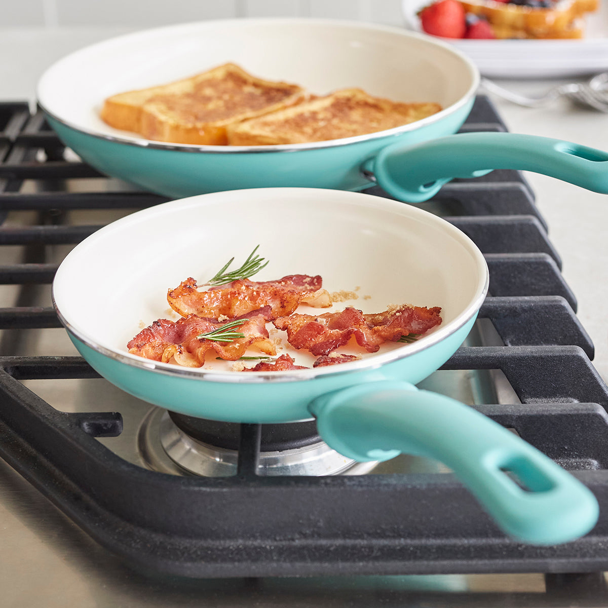 GreenLife Soft Grip 12-piece ceramic cookware set in turquoise — image 4