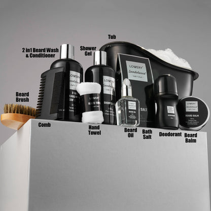 Luxury Beard Grooming Kit For Men, Sandalwood Bath Gift Set