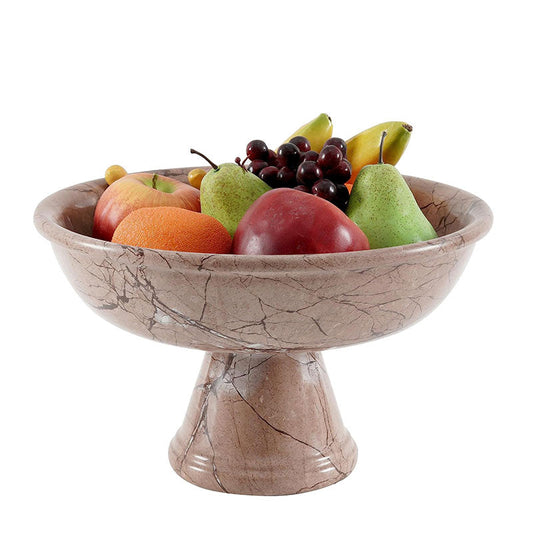 Marble Pedestal Fruit Bowl - 30cm
