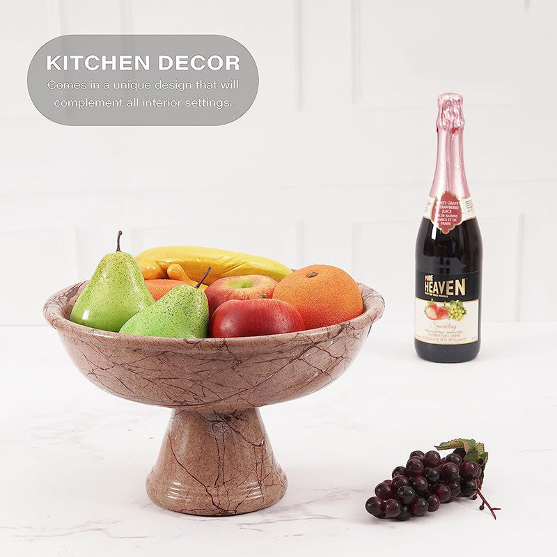 Marble Pedestal Fruit Bowl - 30cm