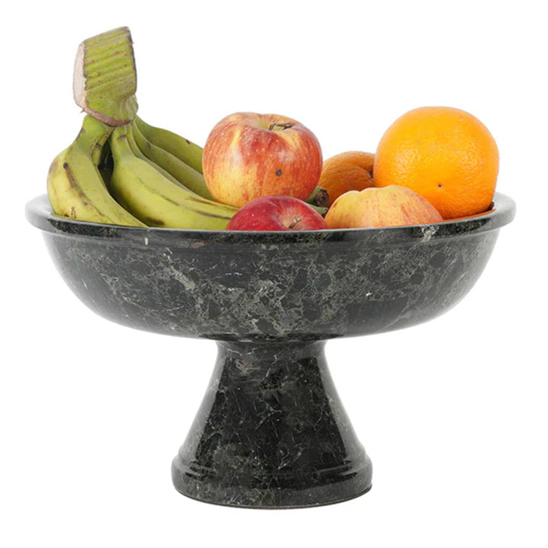 Marble Pedestal Fruit Bowl - 30cm