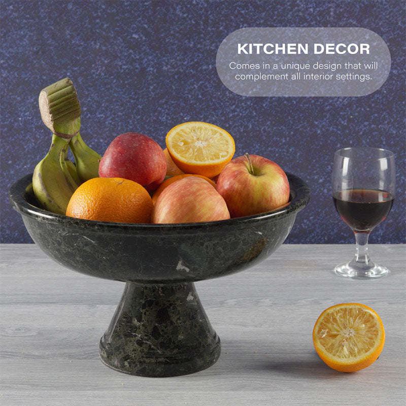 Marble Pedestal Fruit Bowl - 30cm