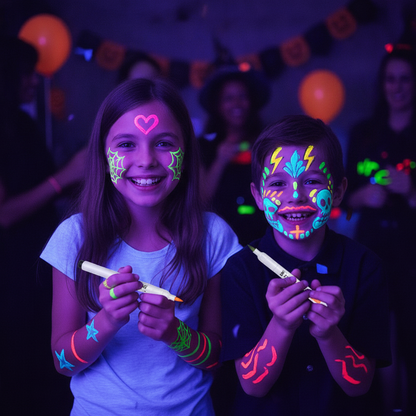 UV Glow Face & Body Paint Markers Set — Halloween Party Kit — lifestyle