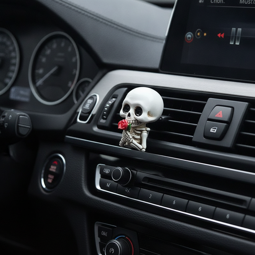 Halloween Skull Car Vent Clip — Spooky Air Freshener Charm — lifestyle