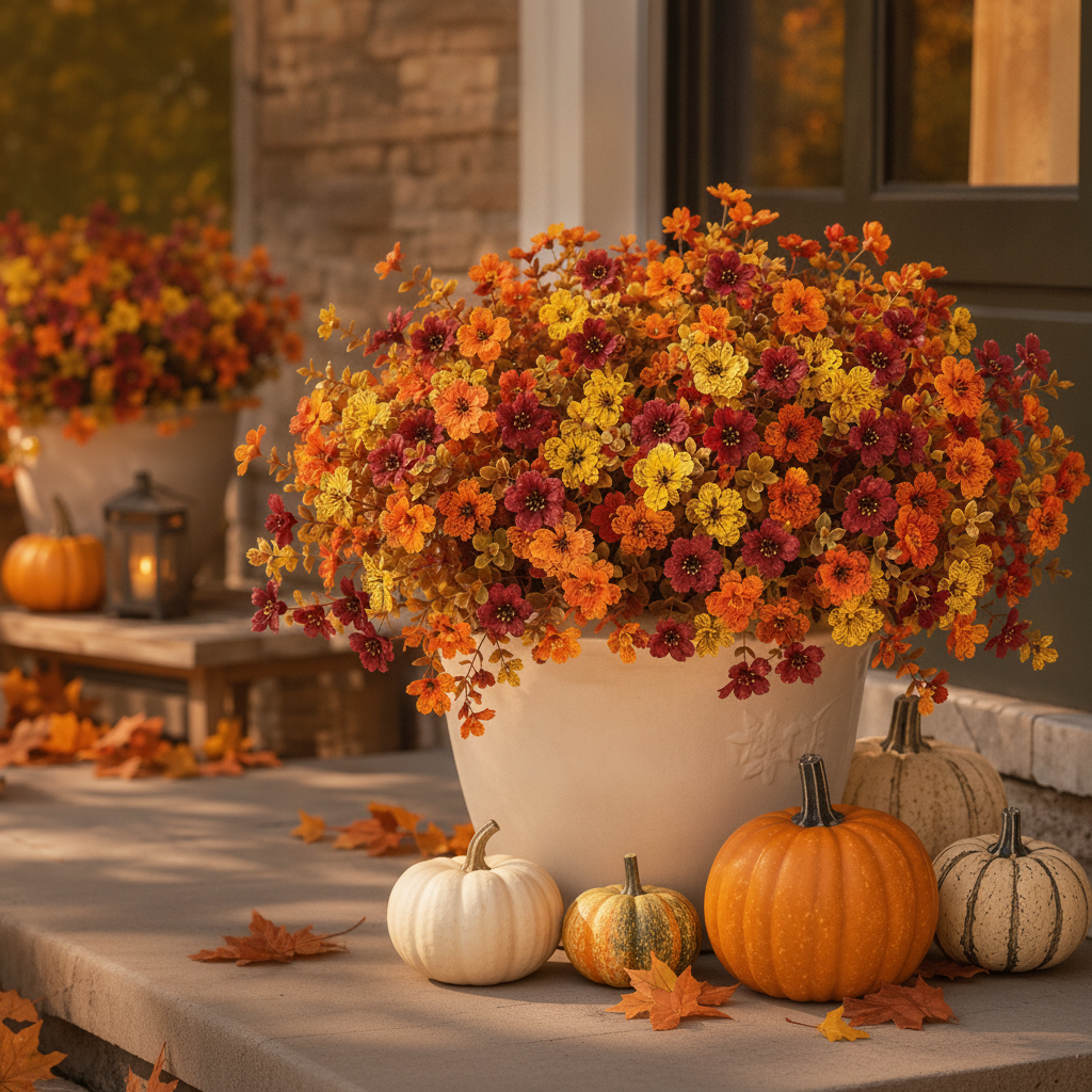 Fall Porch Faux Flower Bundles — Autumn Home Decor — lifestyle