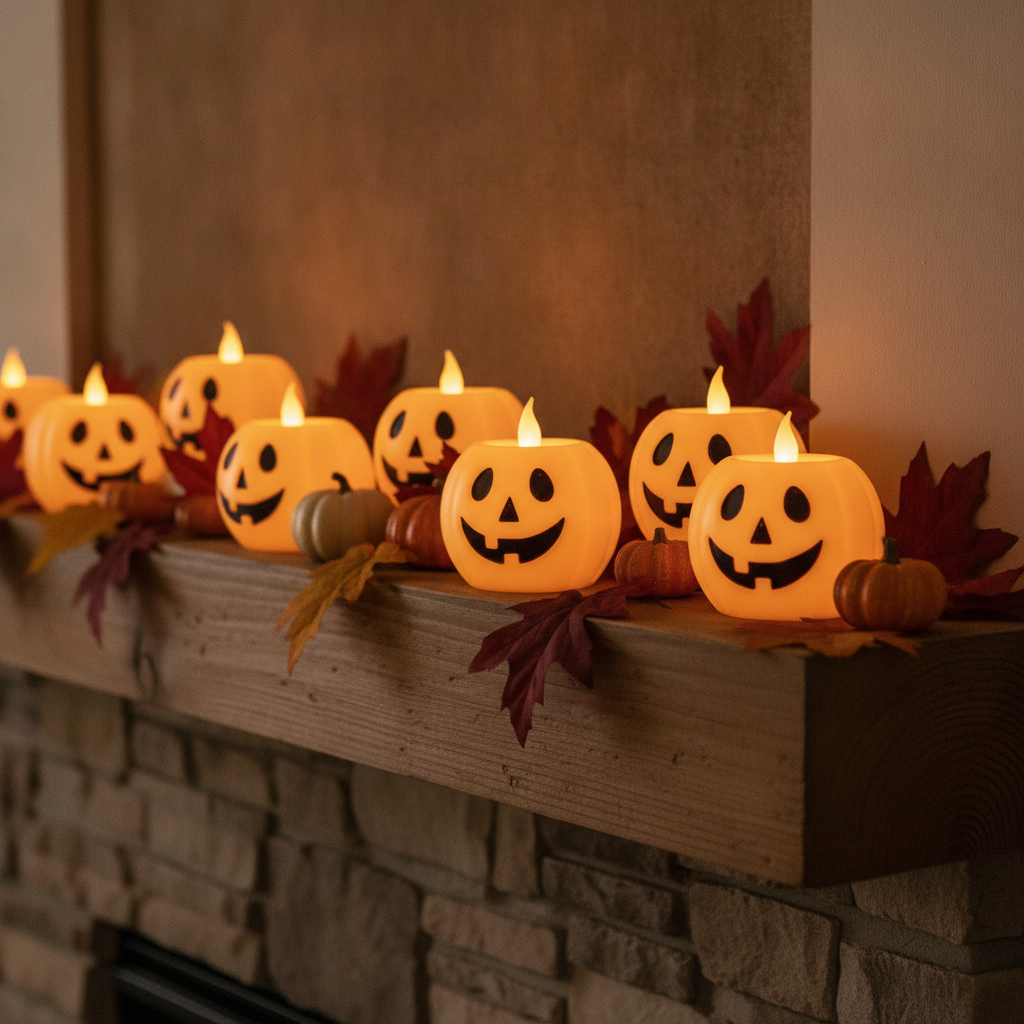 Pumpkin Electronic Candle Light — Flameless Halloween Glow — lifestyle