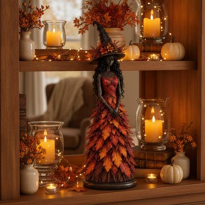 Enchanted Autumn Witch Figurine — Collectible Halloween Decor — lifestyle