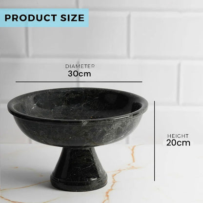 Marble Pedestal Fruit Bowl - 30cm