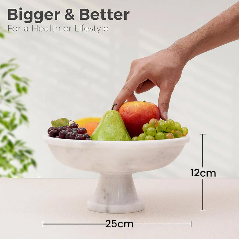 Marble Pedestal Fruit Bowl - 25cm