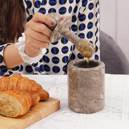 Marble Honey Jar