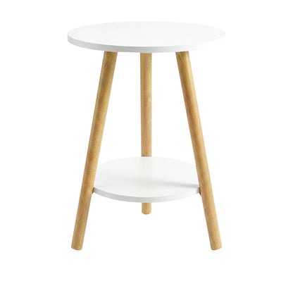 Levede Round Coffee Table 2-Layer Living Room End Tables Bedroom Side Tables — image 1