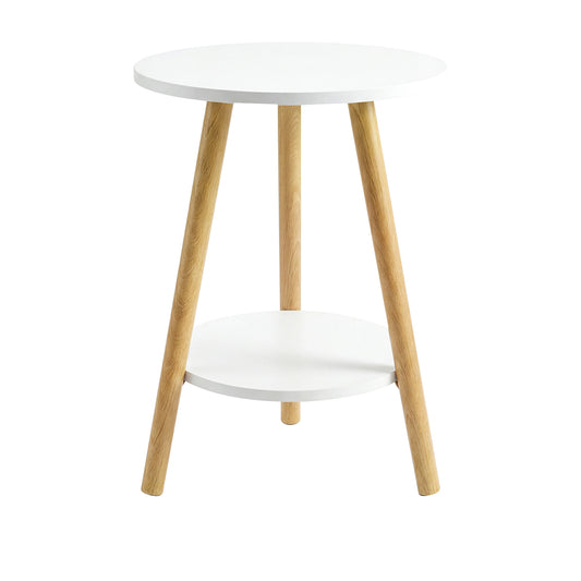 Levede Round Coffee Table 2-Layer Living Room End Tables Bedroom Side Tables — image 1