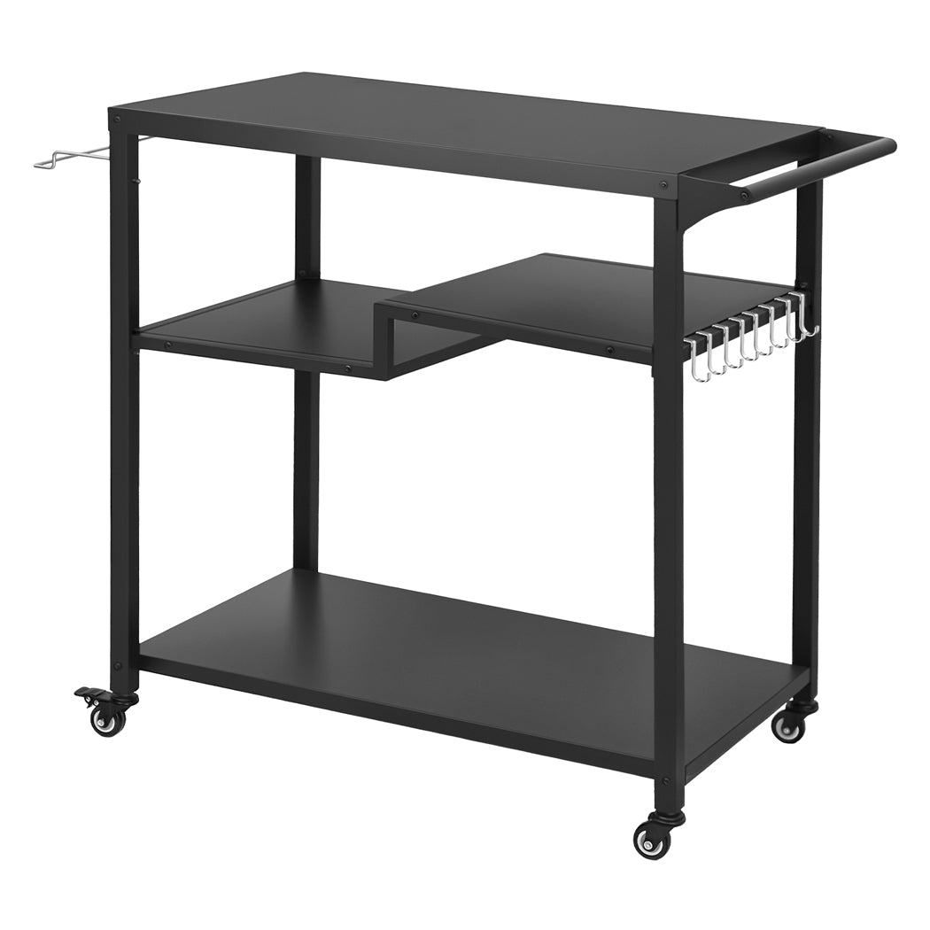 Levede Outdoor Kitchen Cart 3 Tier BBQ Grill Cart Mobile Patio Serving Trolley — image 1