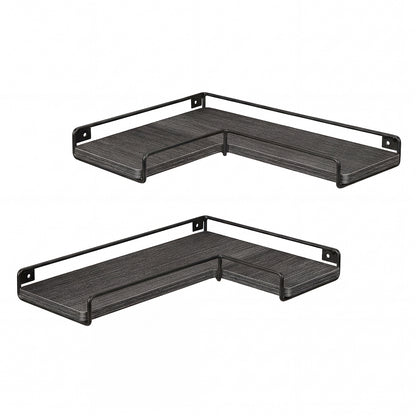 Levede Floating Shelves 2Pcs DIY Corner Wall Shelf Storage Display Rack Bedroom — image 1