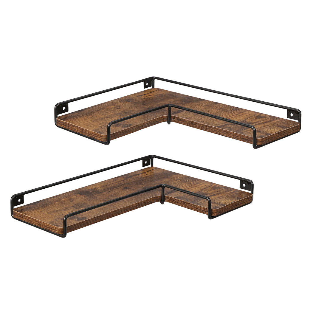 Levede Floating Shelf DIY Corner Wall Shelf 2Pcs Storage Display Rack Bedroom — image 1