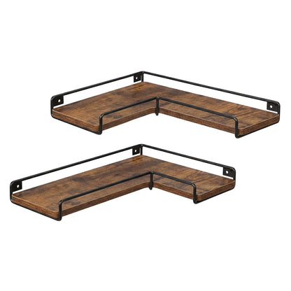 Levede Floating Shelf DIY Corner Wall Shelf 2Pcs Storage Display Rack Bedroom — image 1