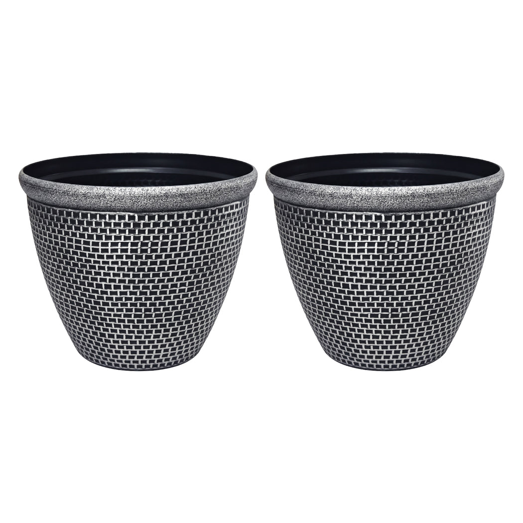 Toque Plastic Plant Pots 30cm Outdoor Garden Planter 2 Pcs With Drainage Holes — image 1