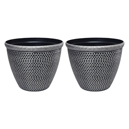 Toque Plastic Plant Pots 30cm Outdoor Garden Planter 2 Pcs With Drainage Holes — image 1