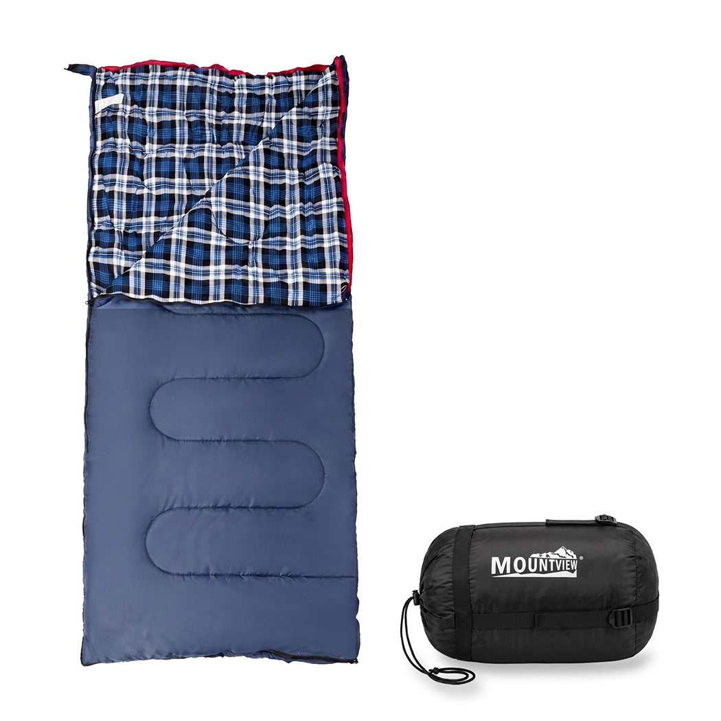 Mountview Sleeping Bags Single Camping Hiking 3-Season Thermal Blue 0°C-15°C — image 1