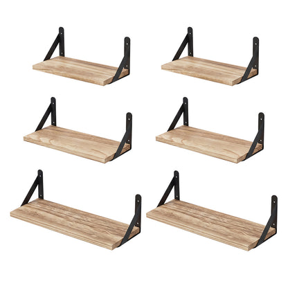 Levede Floating Wall Shelves 6 Pcs Wall Mounted Display Bookshelf Rack Kitchen — image 1