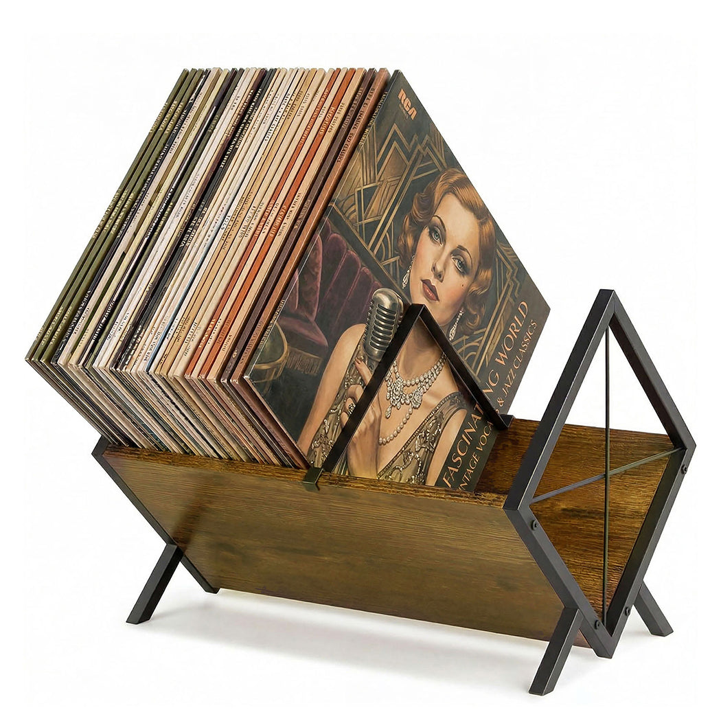 Levede Vinyl Record Storage Rack Display Shelf LP Album Books Holder Adjustable — image 1