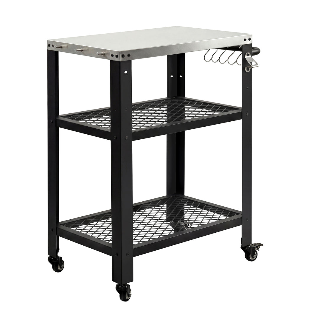 Levede Outdoor Kitchen Cart Mobile BBQ Grill Trolley Stainless Steel Prep Table — image 1