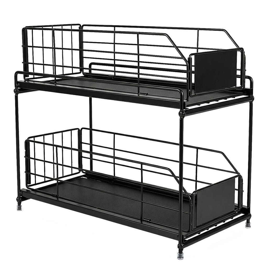 Toque 2 Tier Pull Out Cabinet Organizer Sliding Kitchen Storage Rack Under Sink — image 1