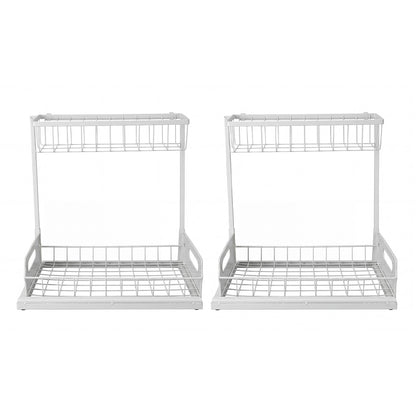 Toque 2x Under Sink Storage Rack Kitchen Cabinet Organiser 2-Tier Shelving Home — image 1
