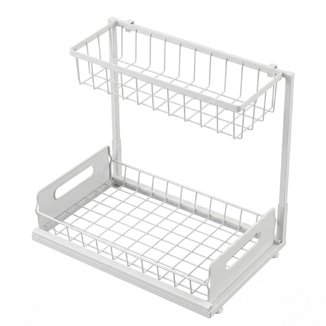 Toque Under Sink Storage Rack Kitchen Cabinet Organiser 2-Tier Shelving Home — image 2