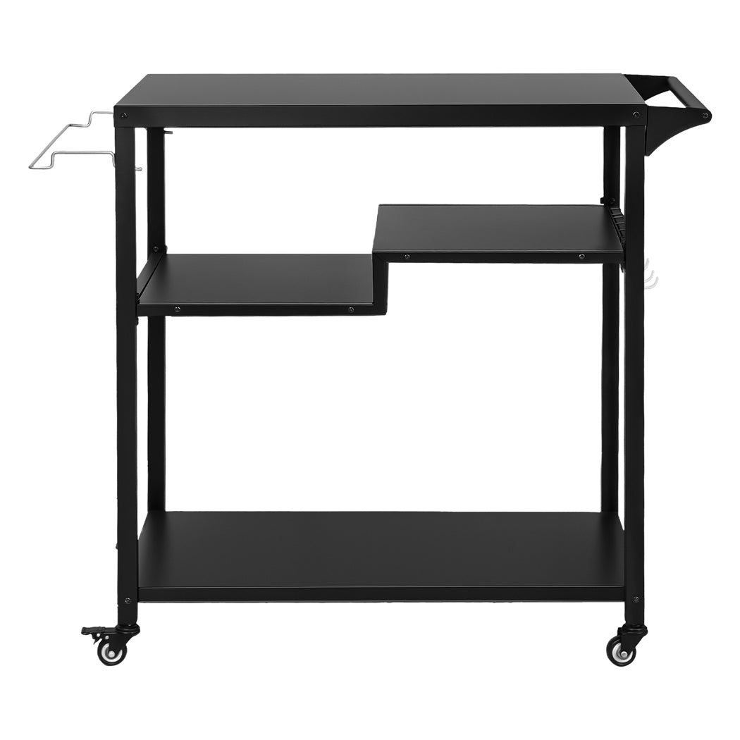 Levede Outdoor Kitchen Cart 3 Tier BBQ Grill Cart Mobile Patio Serving Trolley — image 2