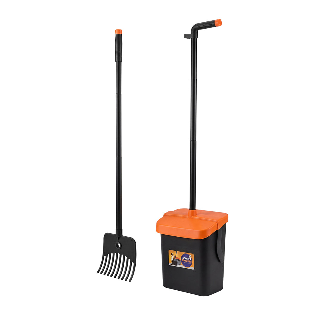 Pawz Pooper Scooper Rake Kit Long Handle Dog Poop Picker Easy Pickup Outdoor — image 2