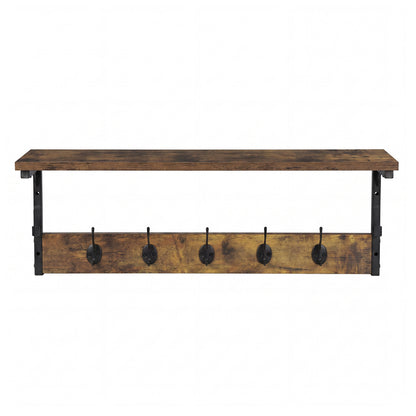 Levede Coat Rack Shelf Wall Mounted 7 Hooks Wall Floating Hat Rack Living Room — image 2