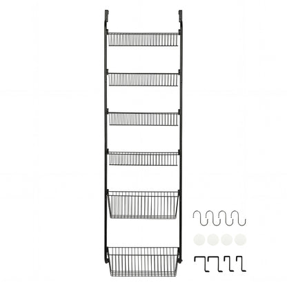Toque Over the Door Pantry Organiser 6 Tiers Metal Hanging Storage Rack Black — image 2
