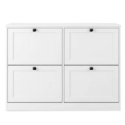 Levede Shoe Cabinet 4 Flip Drawers Vertical Storage Rack Organiser Entryway — image 2