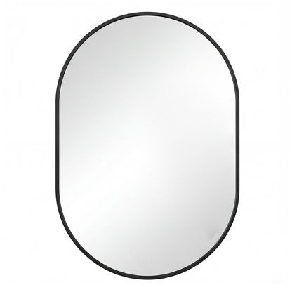 Yezi Oval Wall Mirror 70x50cm Black Frame Bathroom Wall Mounted Vanity Mirror — image 2