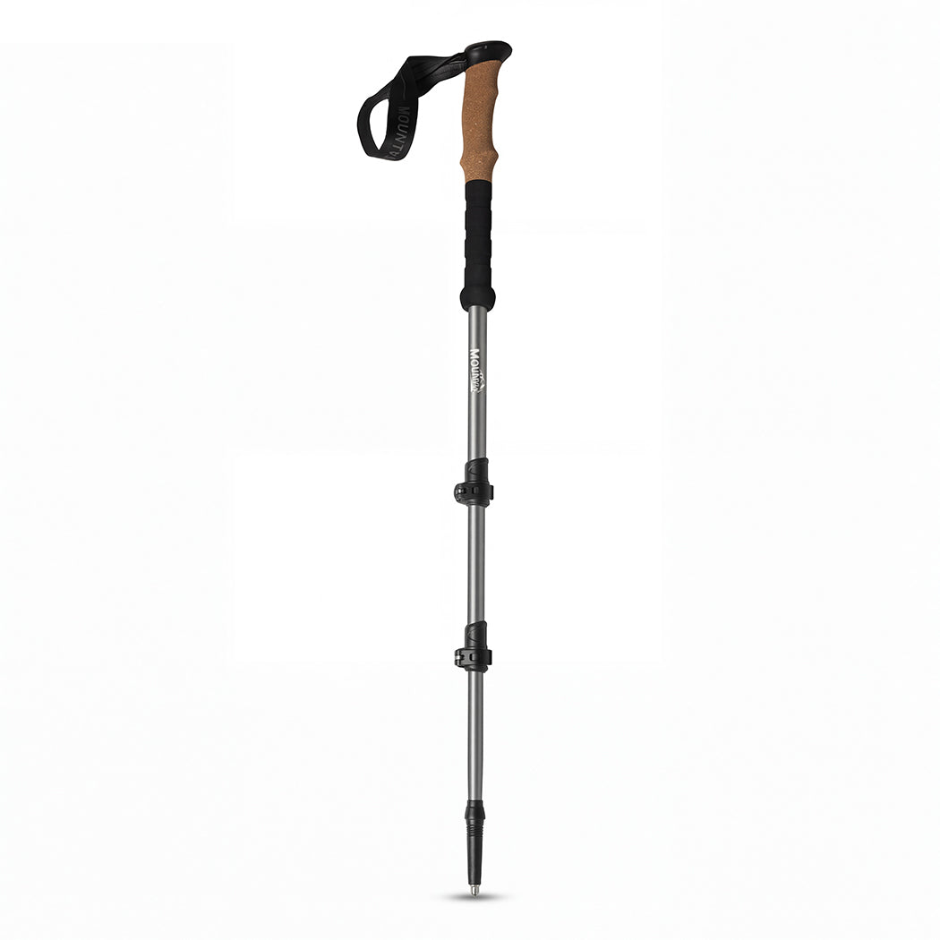 Mountview 2 Pcs Hiking Trekking Poles Walking Stick Adjustable Lightweight Grey — image 2