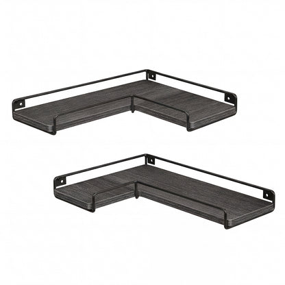 Levede Floating Shelves 2Pcs DIY Corner Wall Shelf Storage Display Rack Bedroom — image 2