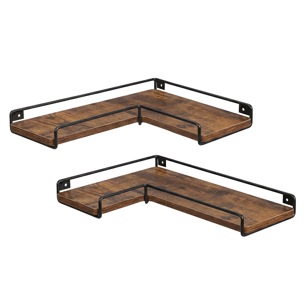 Levede Floating Shelf DIY Corner Wall Shelf 2Pcs Storage Display Rack Bedroom — image 2